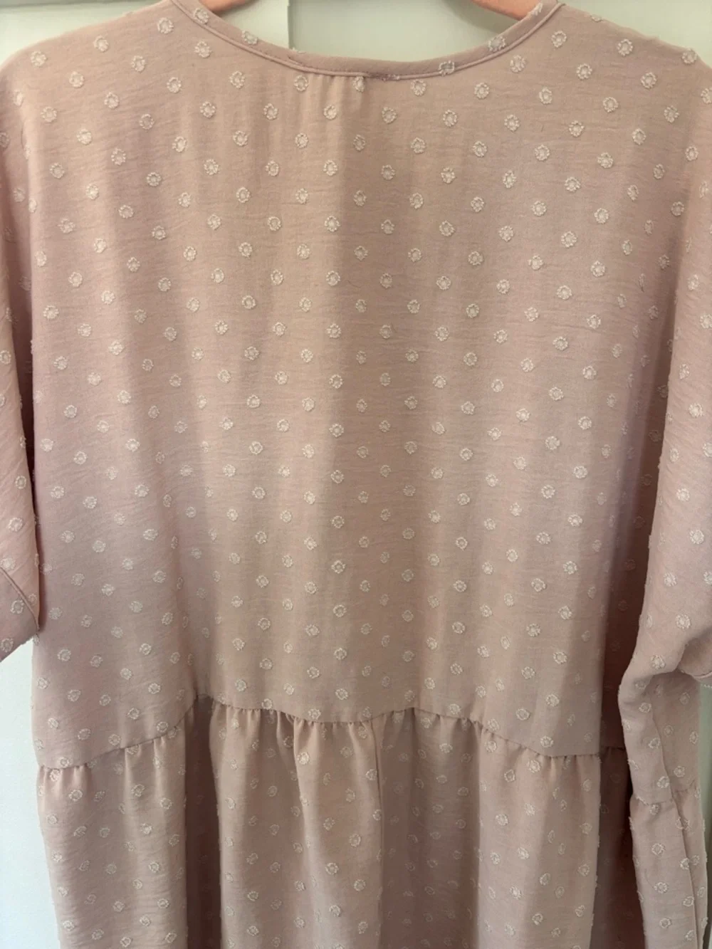 V-Neck Babydoll Tunic Top in Light Dusty Rose 1XL - Picture 4 of 4